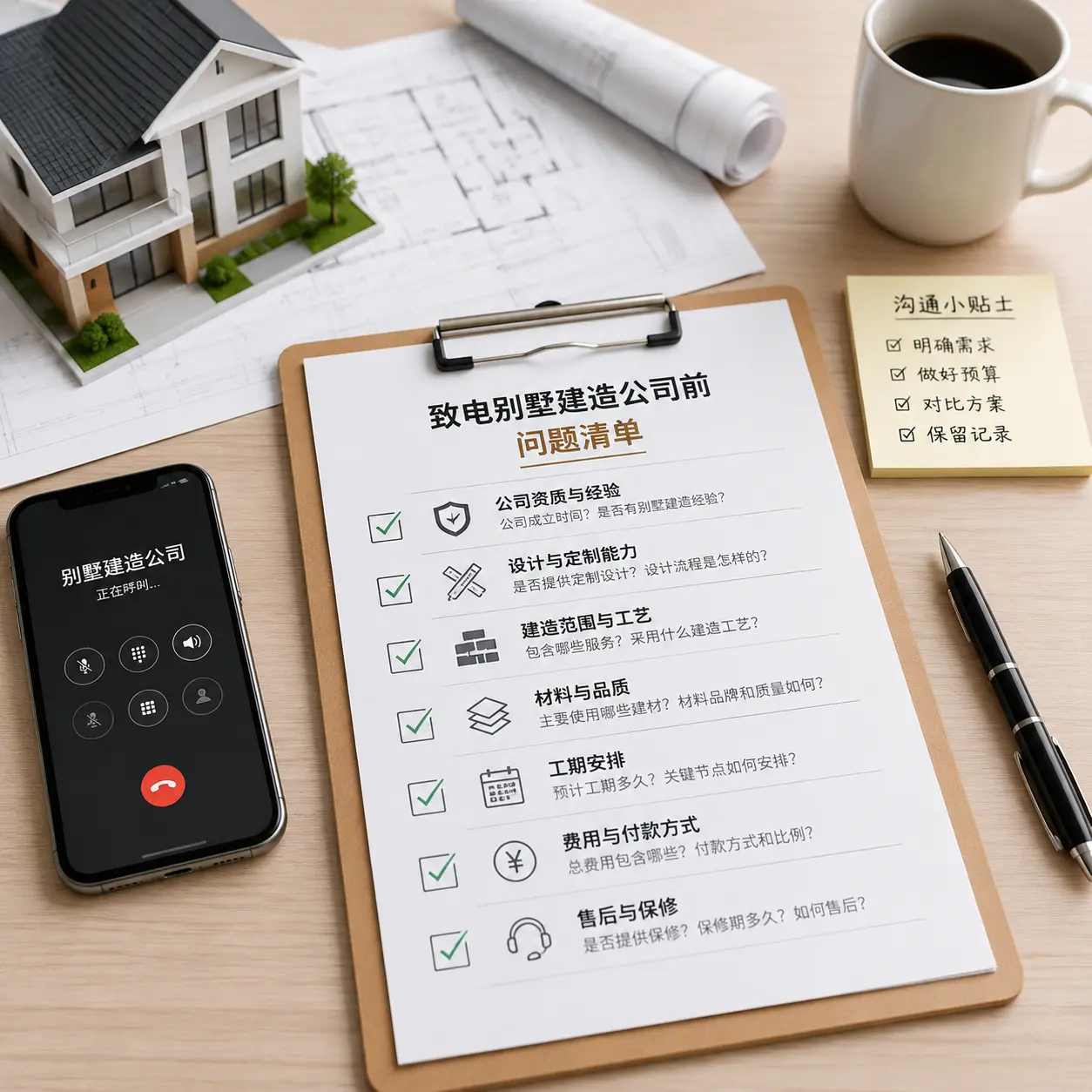 在黑龙江拨打别墅建造公司电话前的准备工作