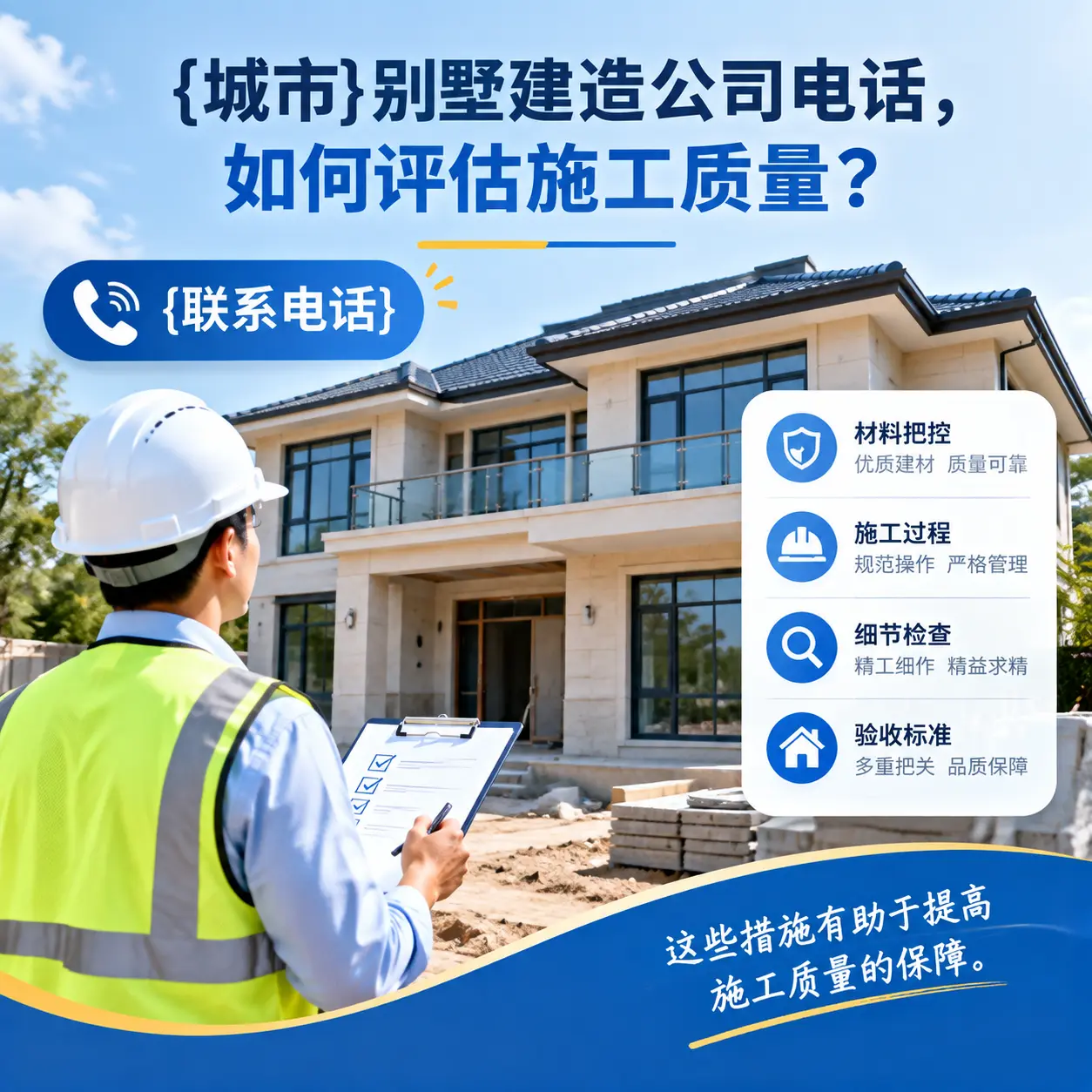 黑龙江别墅建造公司电话,如何评估施工质量?